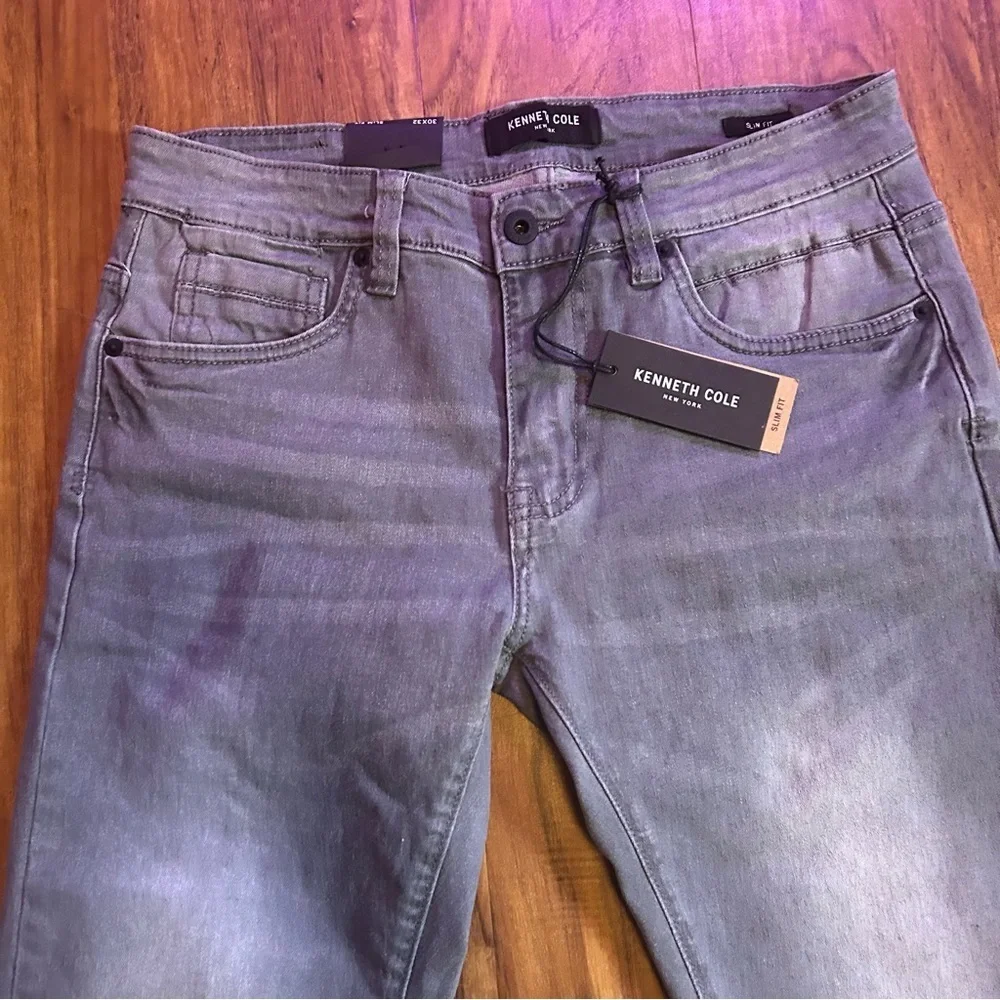 Kenneth Cole 30 32 Slim Fit gray jeans new nwt